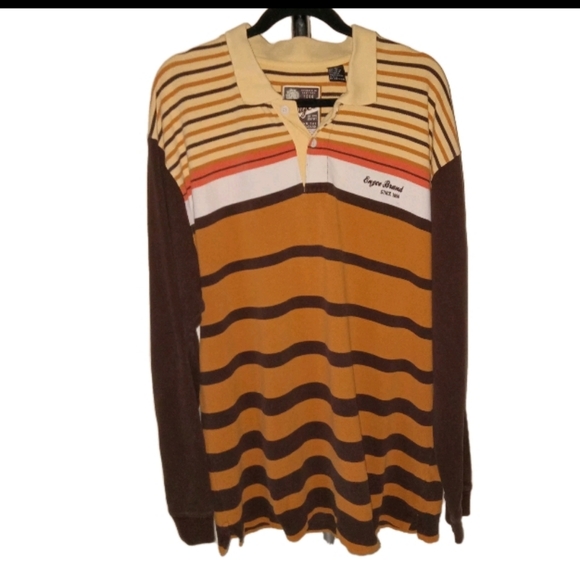 Enyce Other - Vintage Enyce Brown Striped Heavyweight Polo/ Rugby Xl
